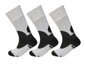 3 Pack Men's Wool Hiking Socks Reinforced Heel Toe Cushioned Arch Support Thermal Boot Socks Sizes UK 6-11 EU 39-45 Grey Black by Sock Stack
