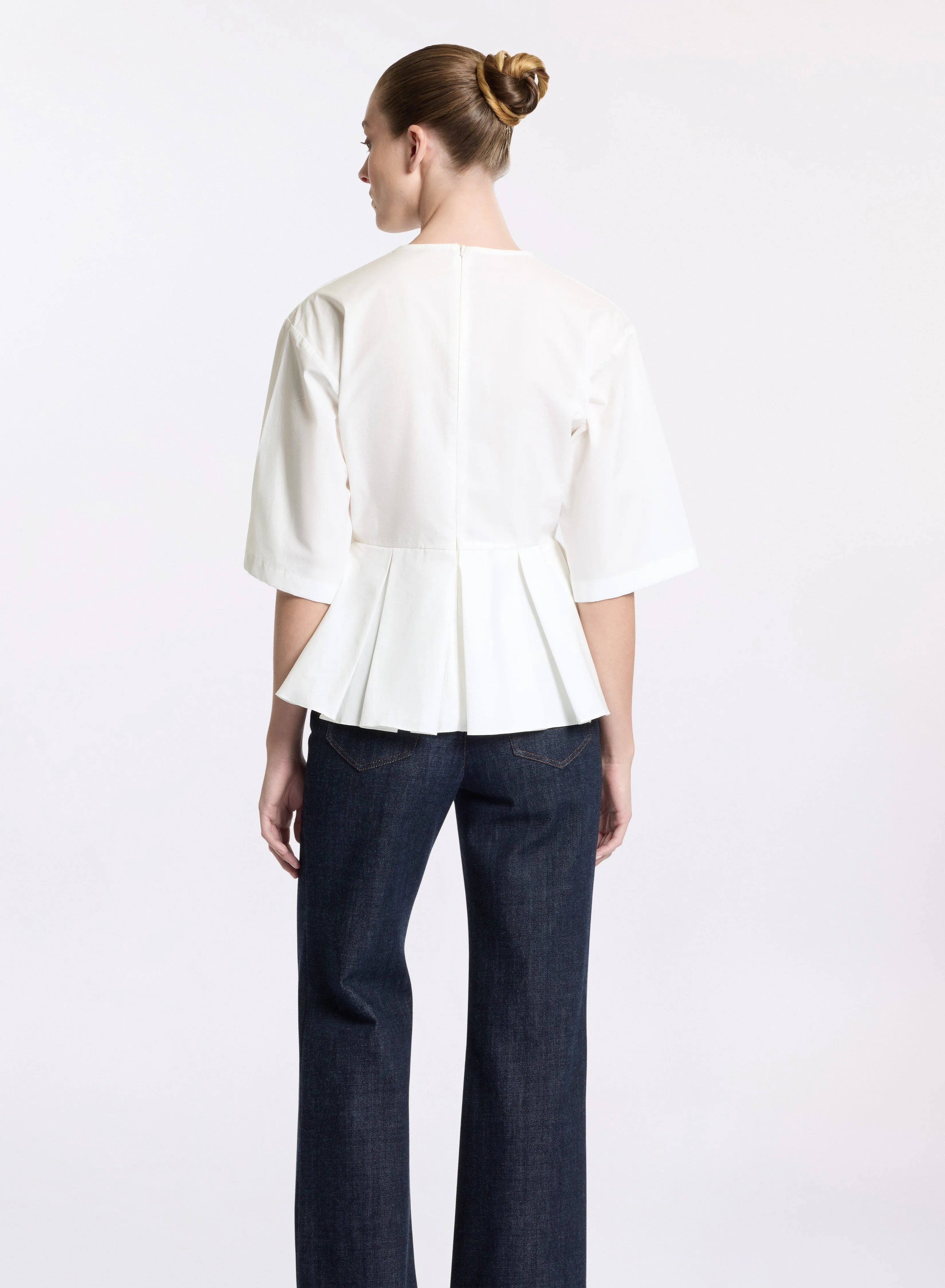 3D Flower Poplin Blouse