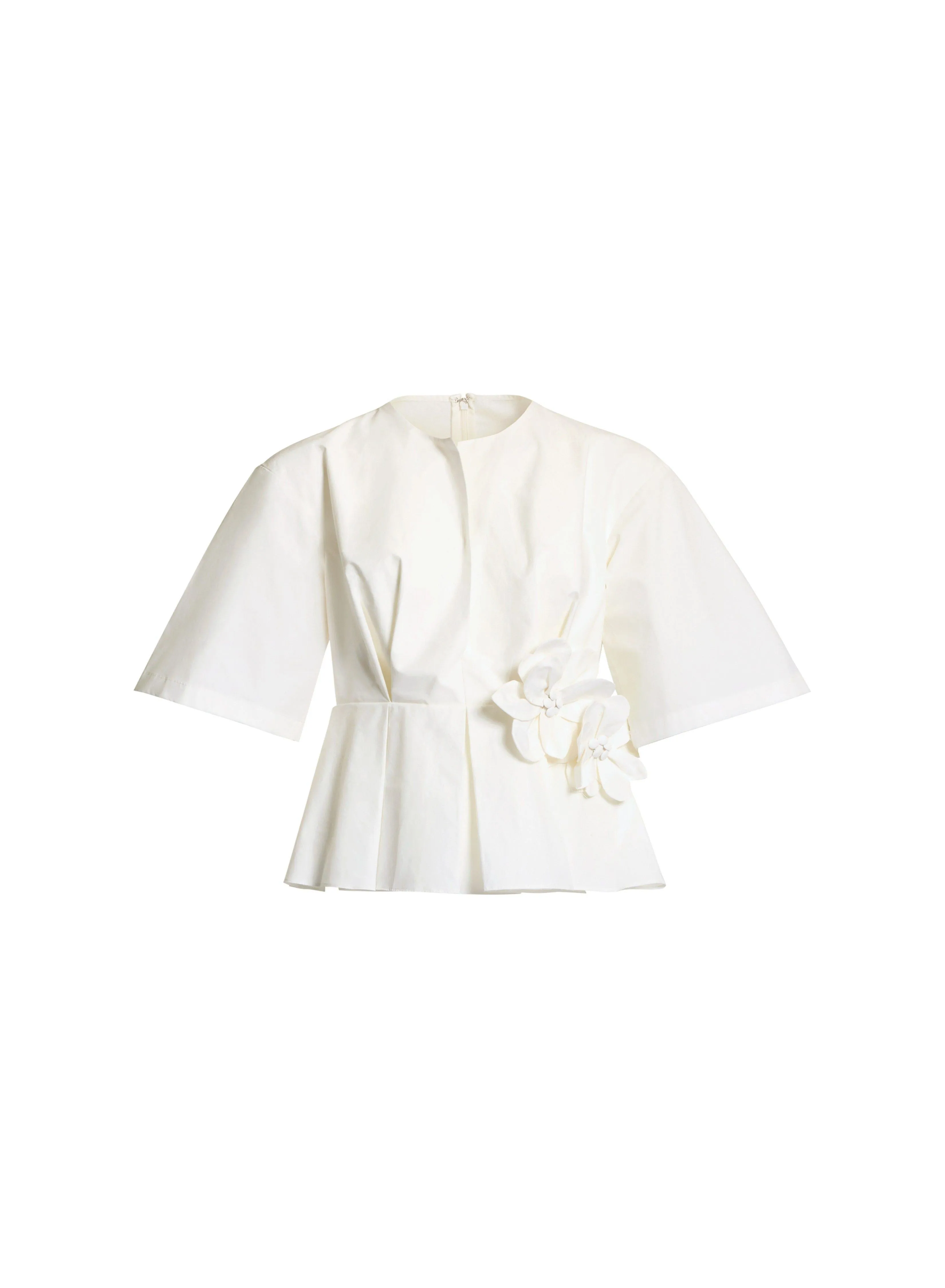 3D Flower Poplin Blouse