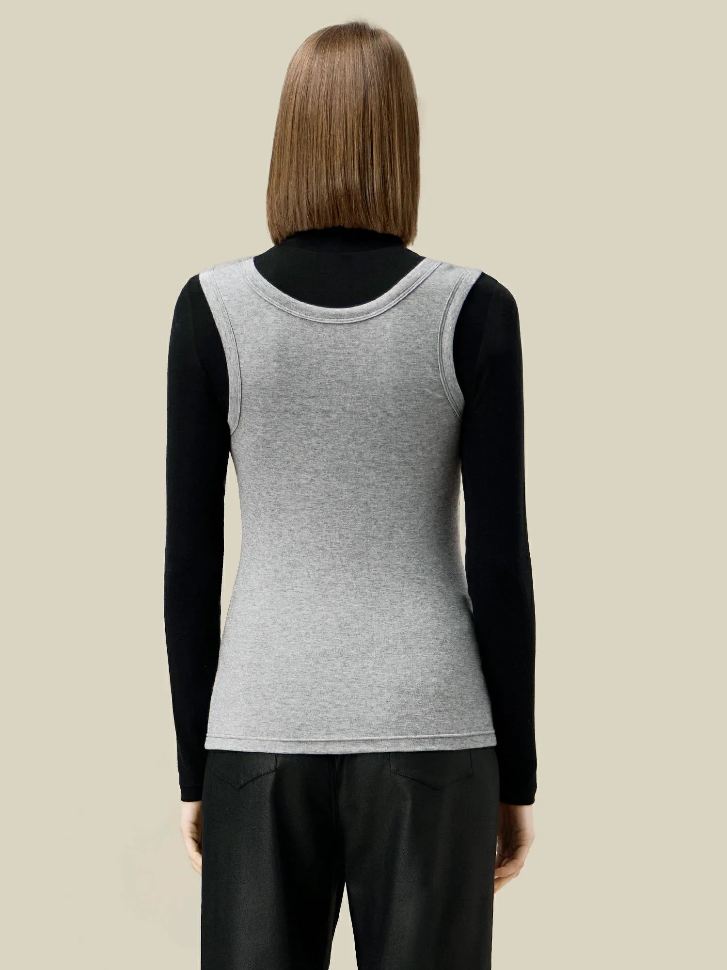 Amoretu Women's Silk Cashmere Two-Piece Knitted T-Shirt Set