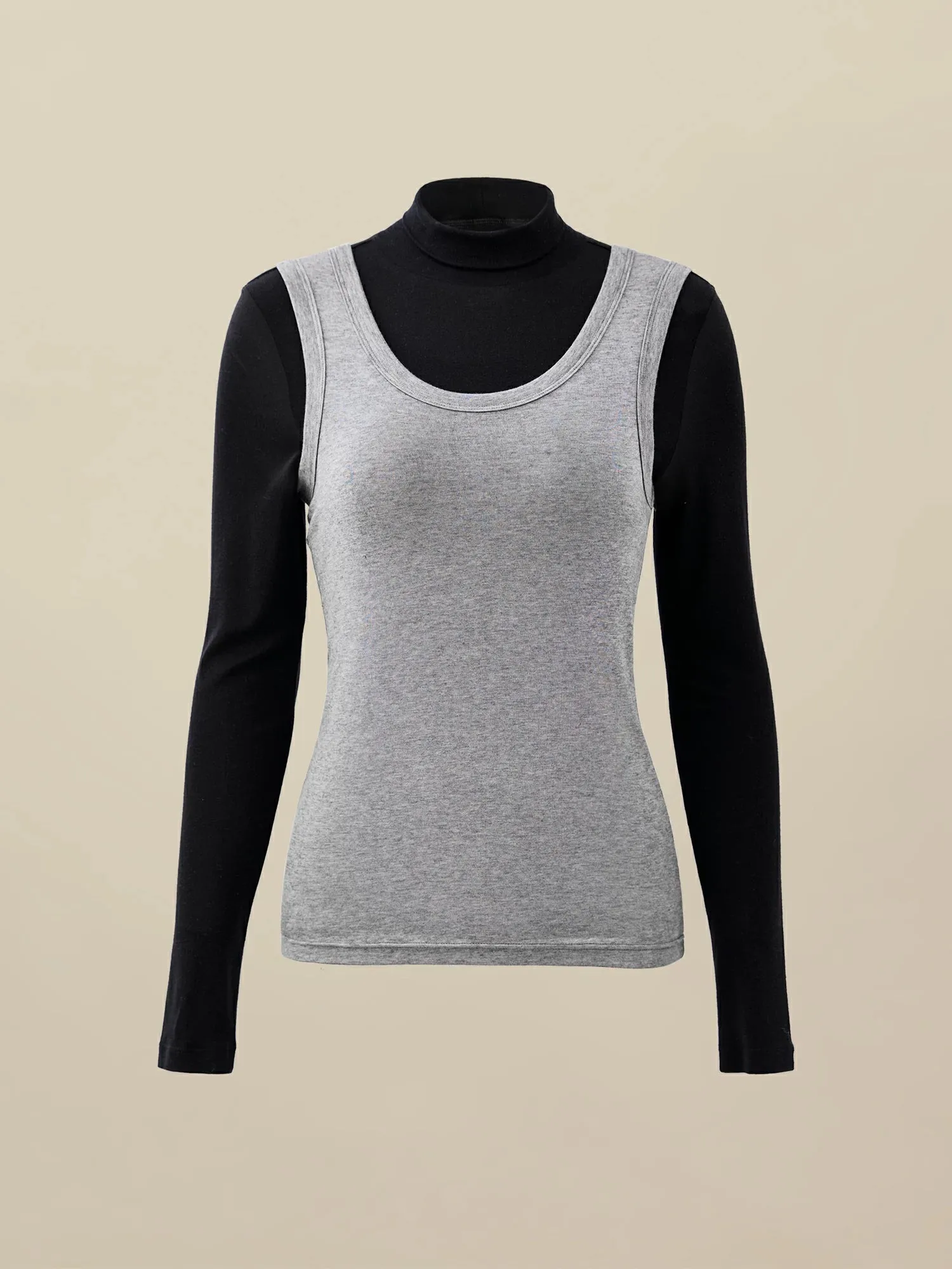 Amoretu Women's Silk Cashmere Two-Piece Knitted T-Shirt Set