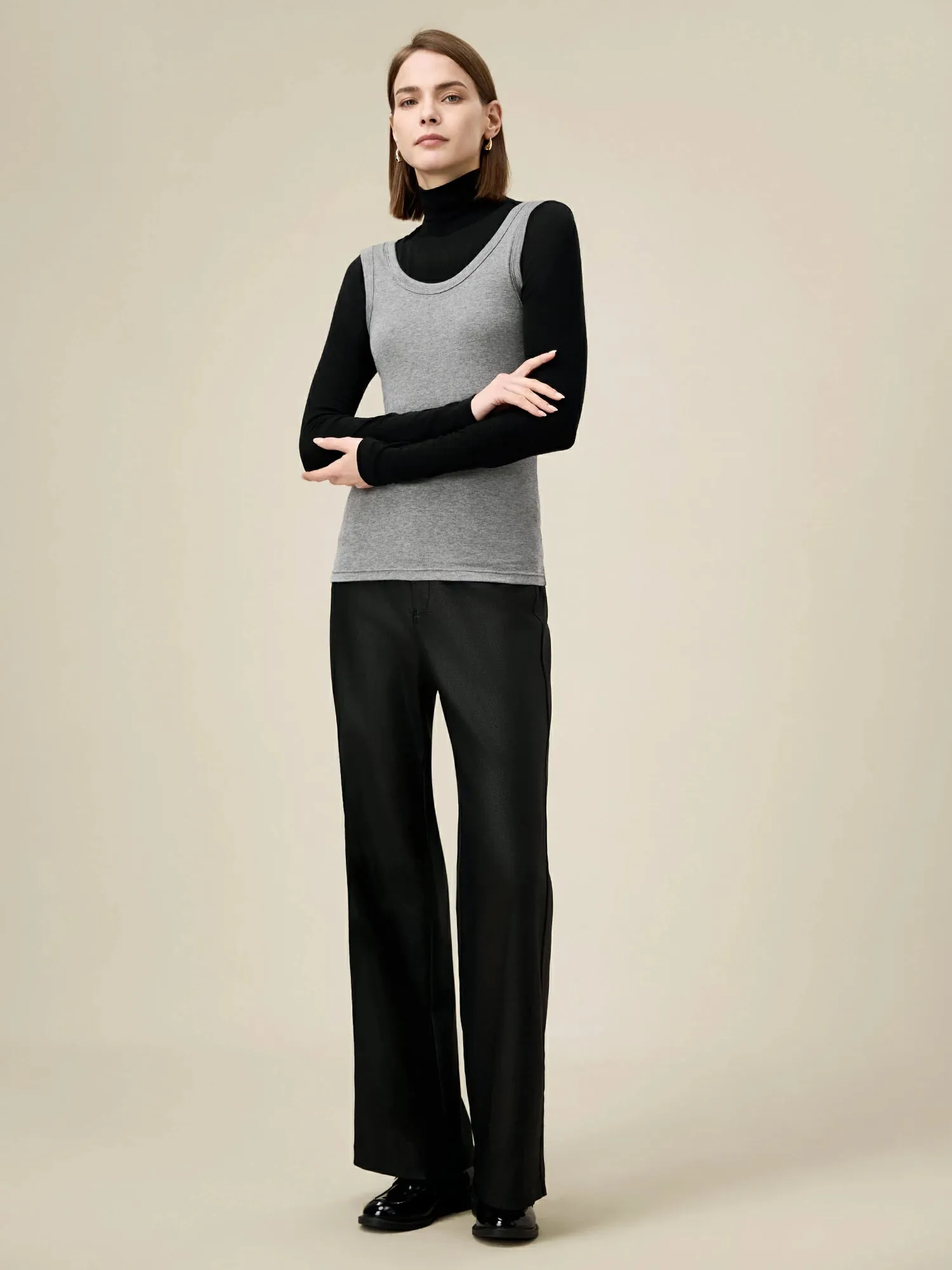 Amoretu Women's Silk Cashmere Two-Piece Knitted T-Shirt Set