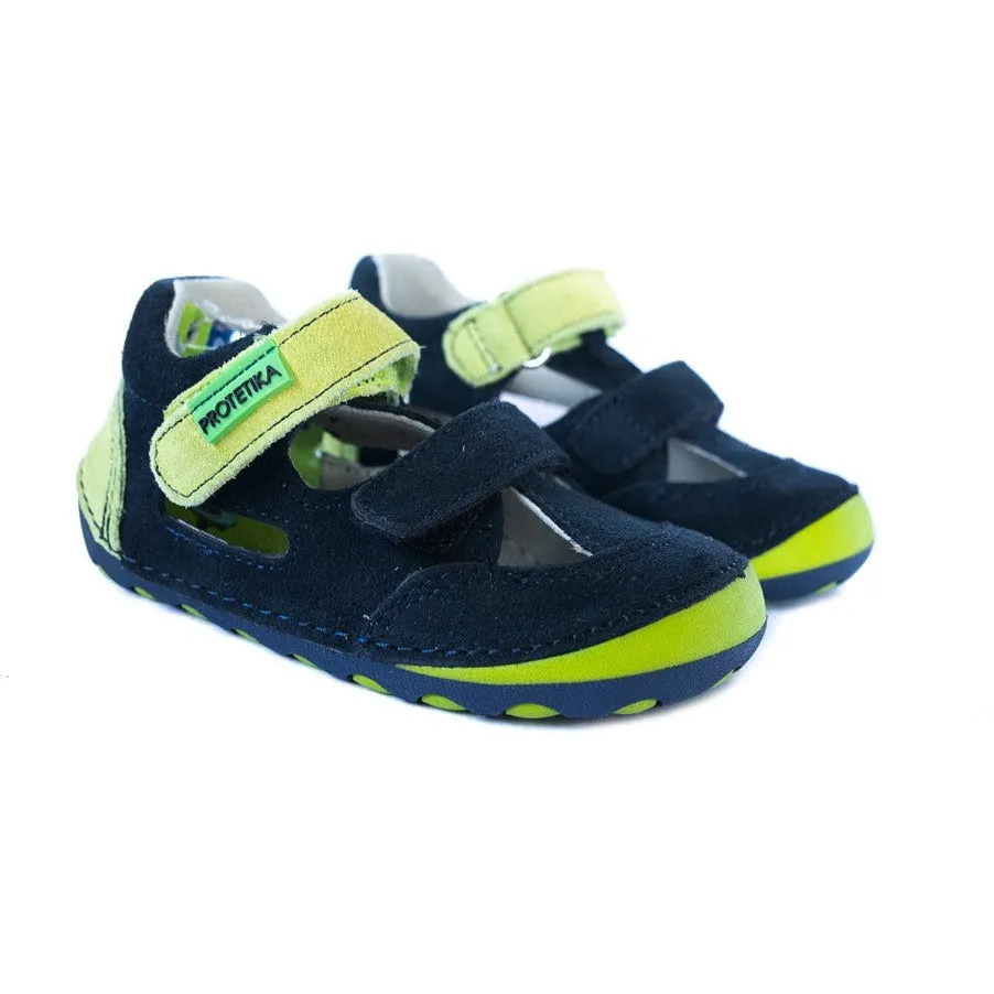 barefoot FLIP denim toddler boy sneakers (wide)