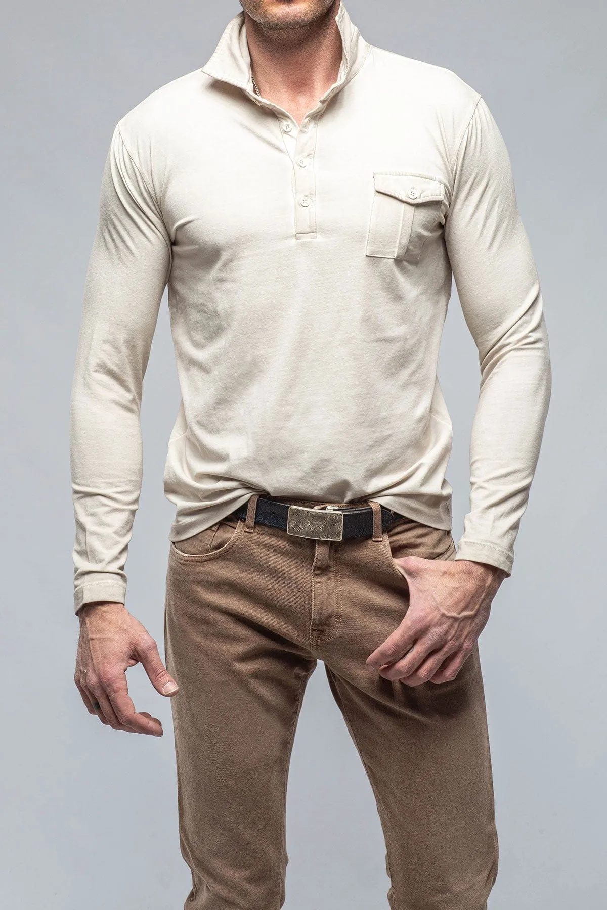 Cafe Paco LS Polo Shirt In Sasso