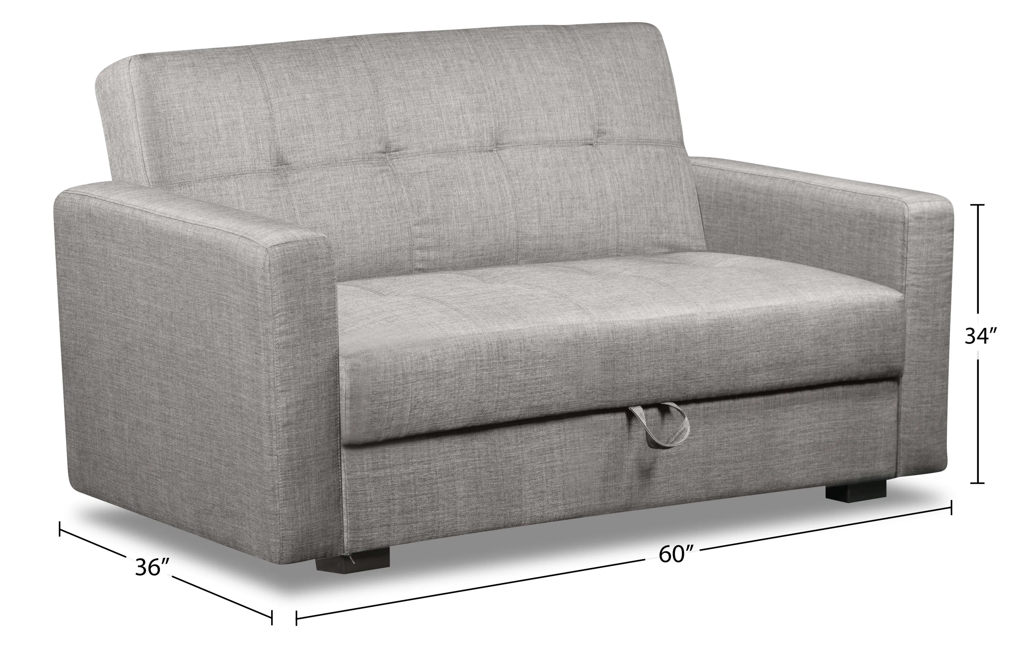 Caledon Linen-Look Futon - Steel