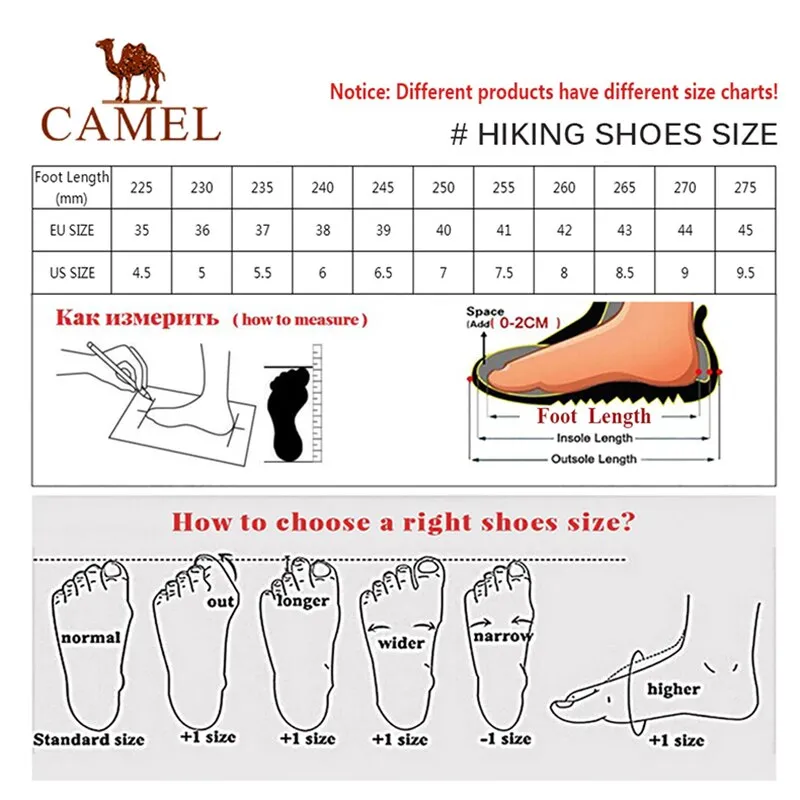 CAMEL Hiking Shoes Waterproof Mountain Boots Men Outdoor Trekking