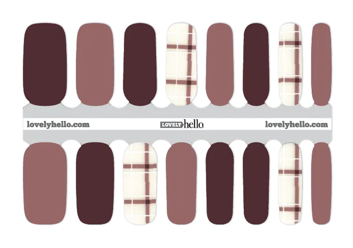 Chic Maroon and Mauve Nail Wraps