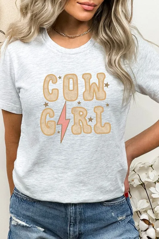 Cowgirl Star Lightning Bolt Western Graphic Tee