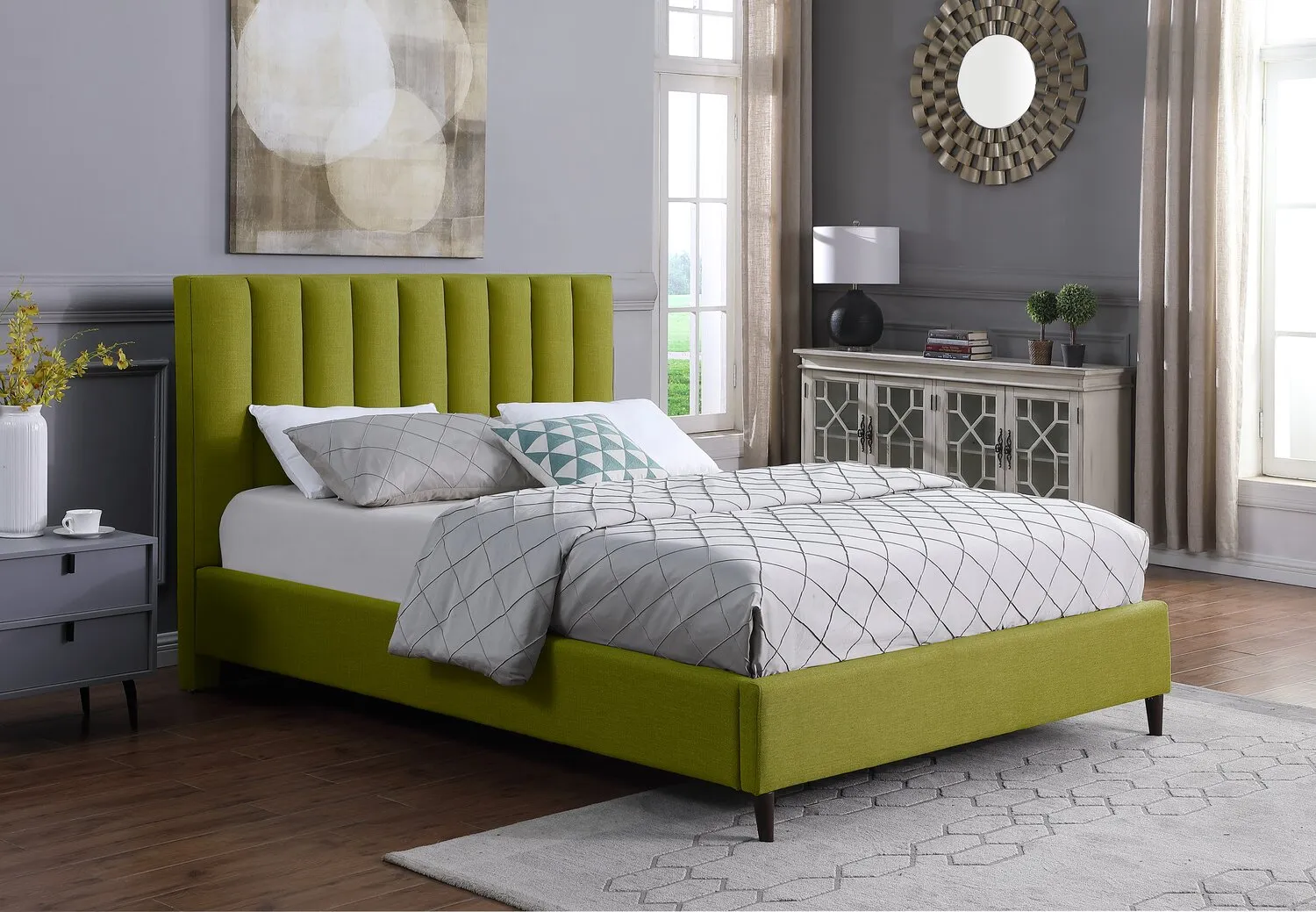 Cresbard Queen Platform Bed - Green