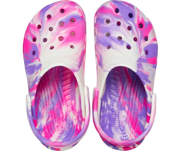 CROCS- KIDS CLASSIC GLOW-IN-THE-DARK MARBLED CLOG