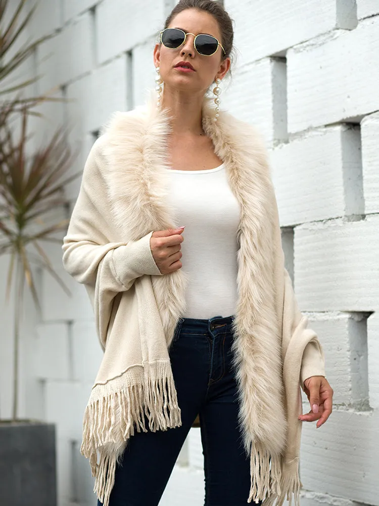 Debbie Fur Collar Bohemian Oversized Women Cardigan