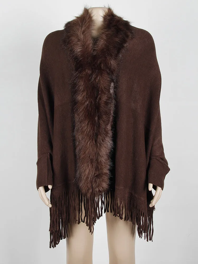 Debbie Fur Collar Bohemian Oversized Women Cardigan