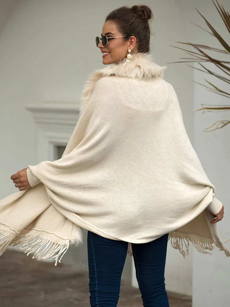 Debbie Fur Collar Bohemian Oversized Women Cardigan