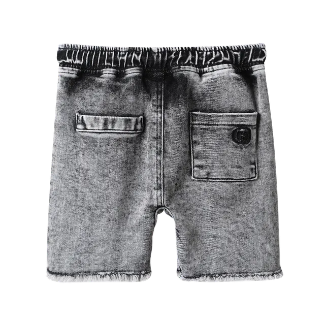Dustin Cracked Soda Denim Shorts - Ash