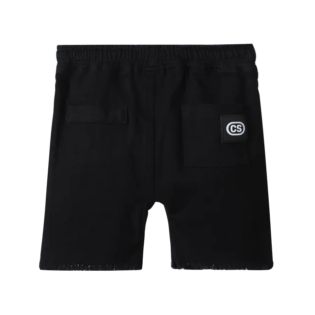 Dustin Cracked Soda Denim Shorts - Black
