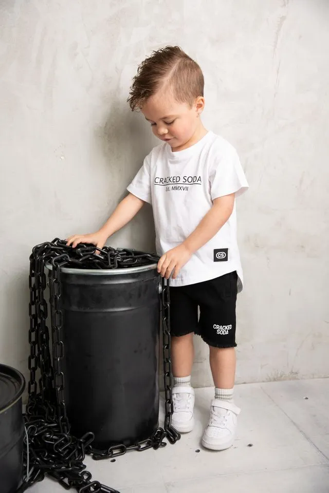 Dustin Cracked Soda Denim Shorts - Black