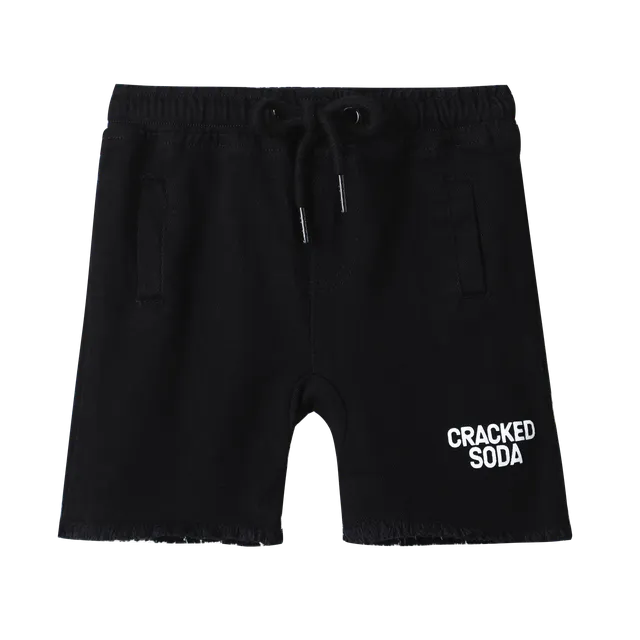 Dustin Cracked Soda Denim Shorts - Black