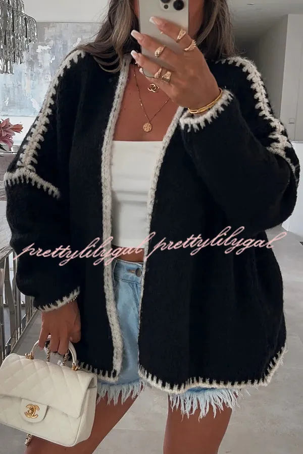 Fashionable Casual Long-sleeved Loose Knitted Cardigan