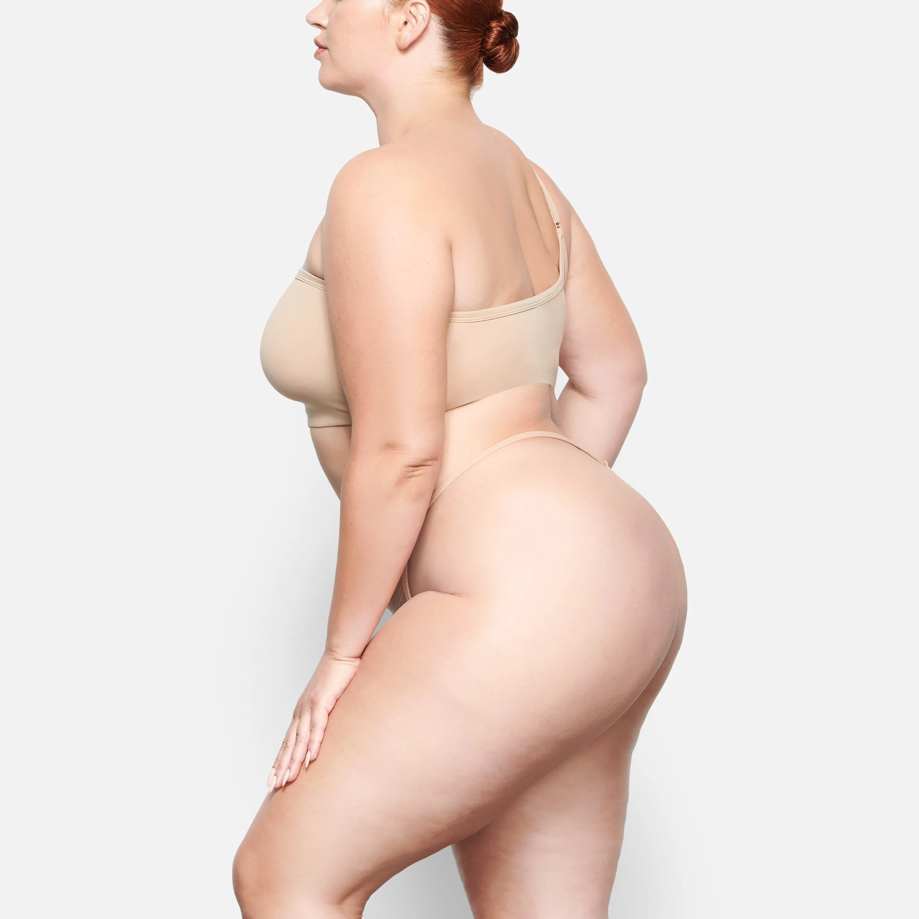 FITS EVERYBODY ONE SHOULDER BRALETTE | CLAY