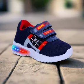 HOOH Kids Canvas LED Light shoes  White sole