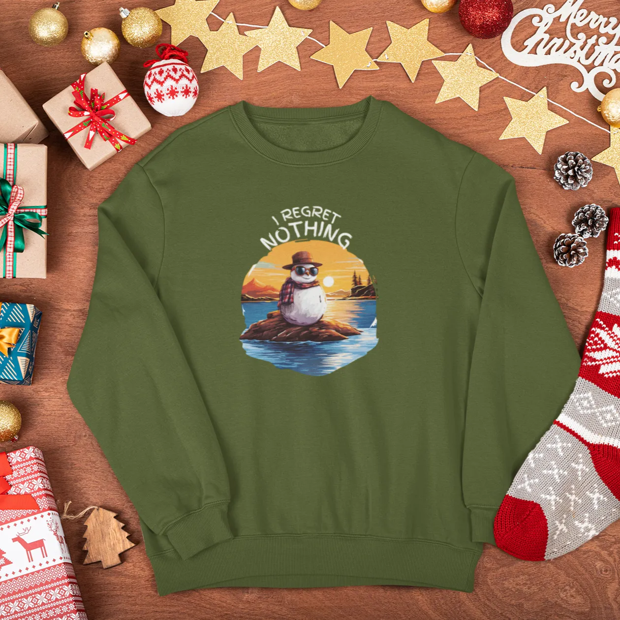 I Regret Nothing Christmas Sweatshirt, Merry Christmas Sweatshirt, Christmas Sweatshirt, Cute Winter Sweatshirt, Xmas Santa, Christmas Gift