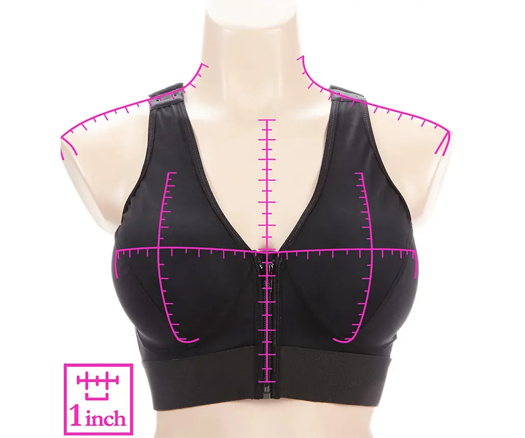 InstantRecoveryMD Compression Bra W/T-Back & Front Zip Hook-N-Eye Front/Shoulders MD227 by InstantFigure INC