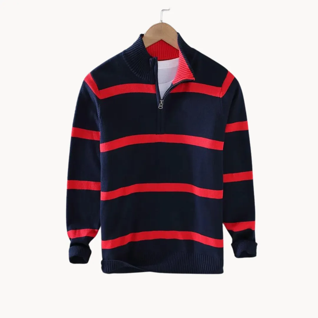 Ivyshape | Cotton Striped Sweater