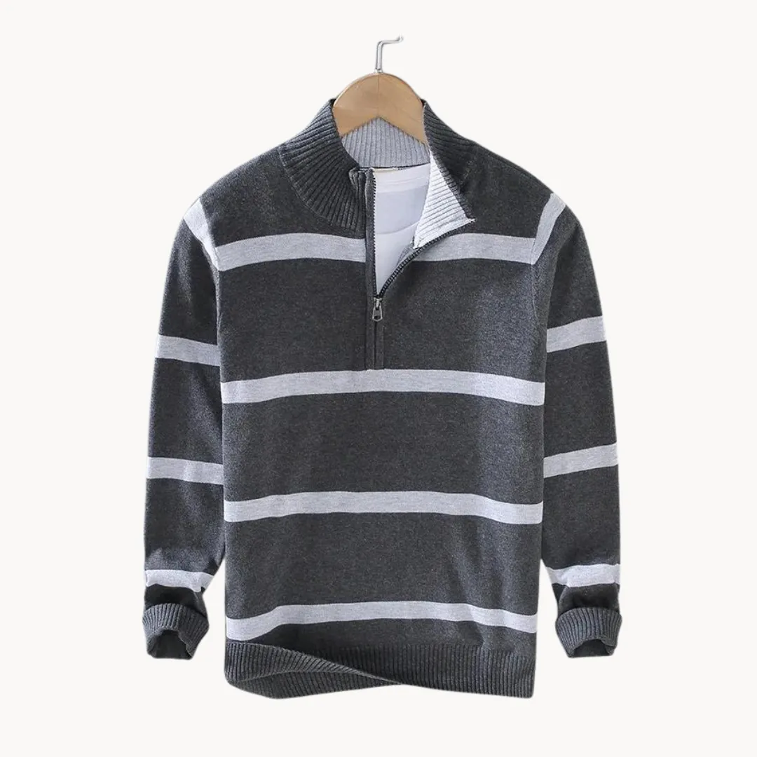 Ivyshape | Cotton Striped Sweater