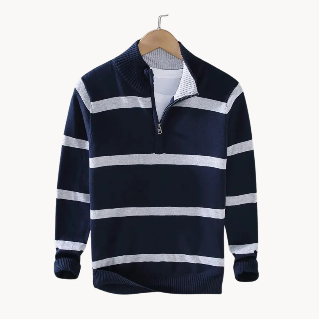 Ivyshape | Cotton Striped Sweater