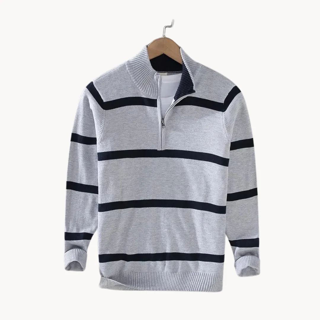 Ivyshape | Cotton Striped Sweater