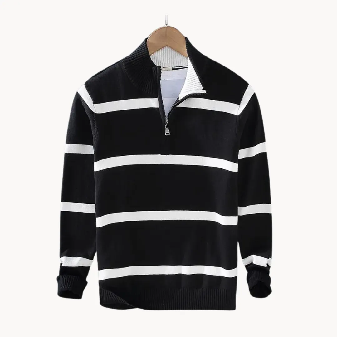 Ivyshape | Cotton Striped Sweater