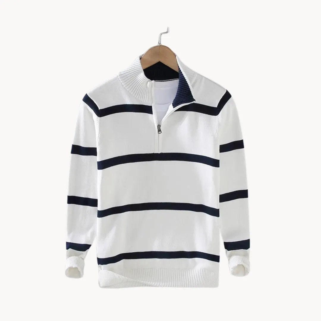 Ivyshape | Cotton Striped Sweater