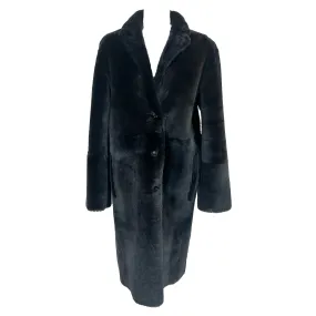 Joseph £1875 Black Reversible Shearling Brittanny Polar Coat XXS/XS