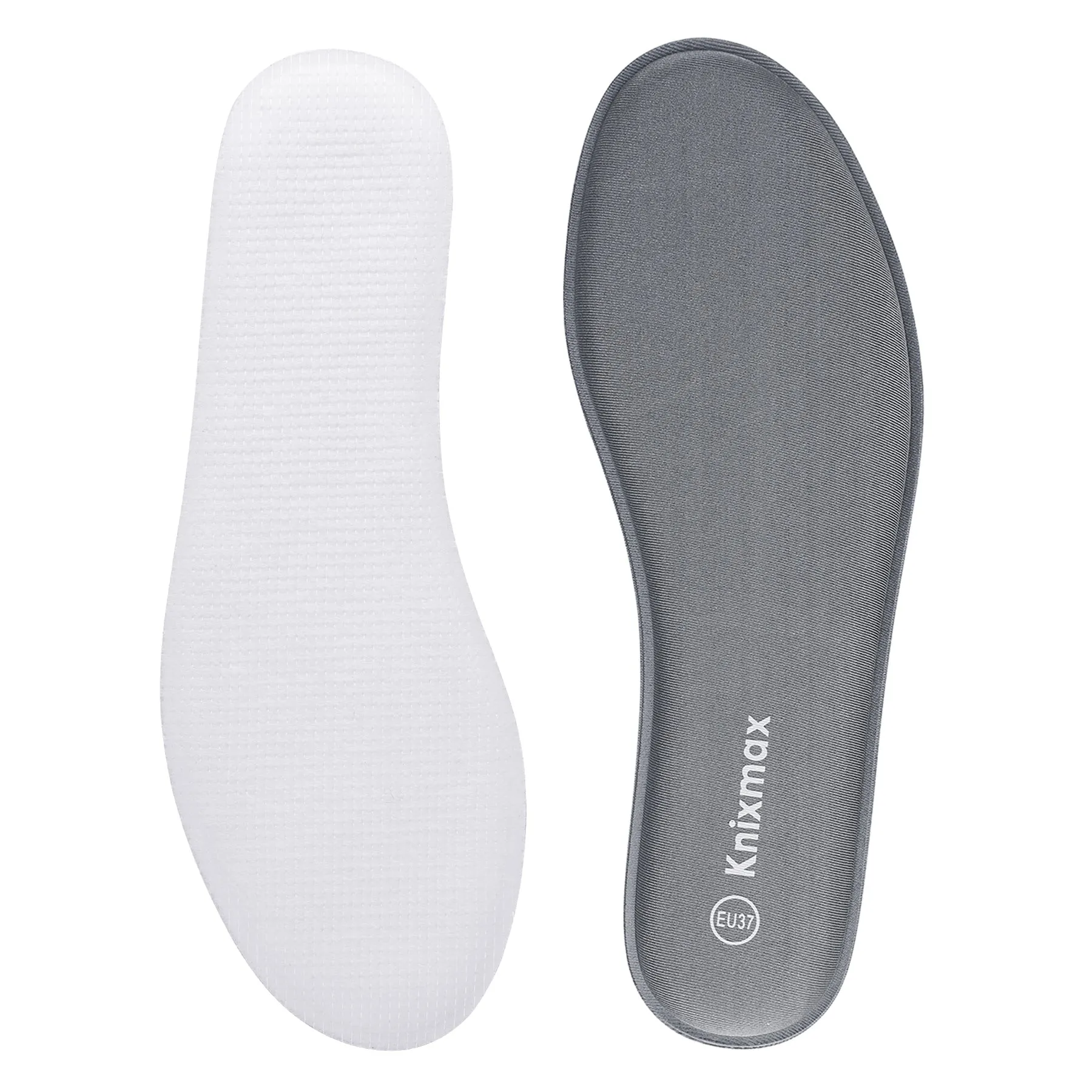 Knixmax Women's Memory Foam Insoles, Grey, for Athletic Shoes & Sneakers