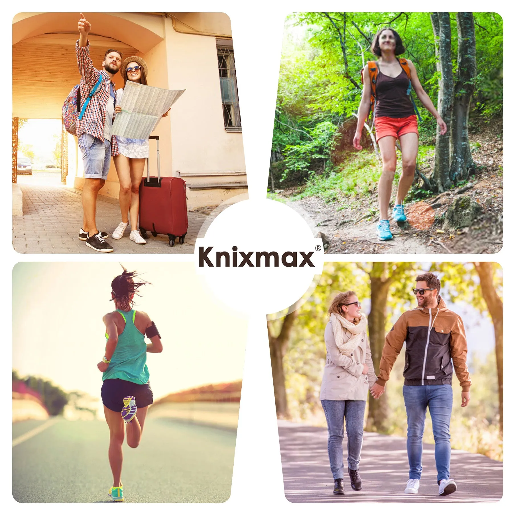 Knixmax Women's Memory Foam Insoles, Grey, for Athletic Shoes & Sneakers