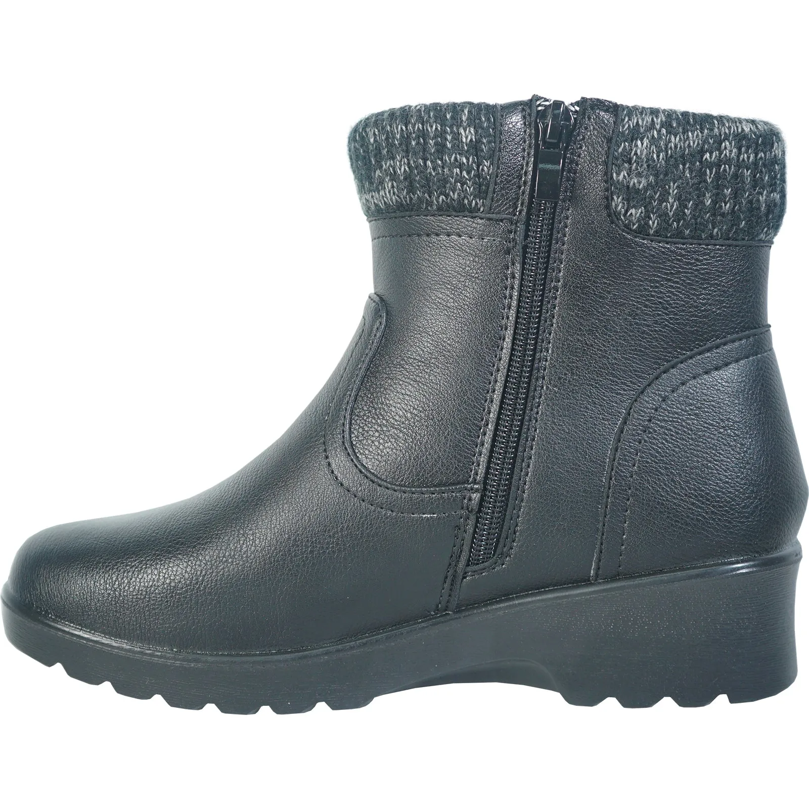 KOZI Women Winter Fur Boot NANCY-9 Ankle Casual Boot Black