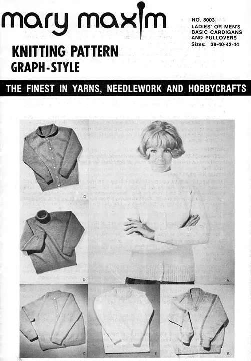 Ladies' or Men's Basic Cardigans and Pullovers Pattern