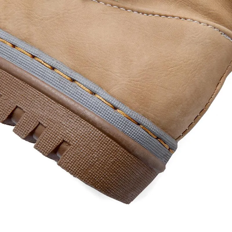 Mid Calf Boots Buckle Fur Lining Flat Snow Boots For Women