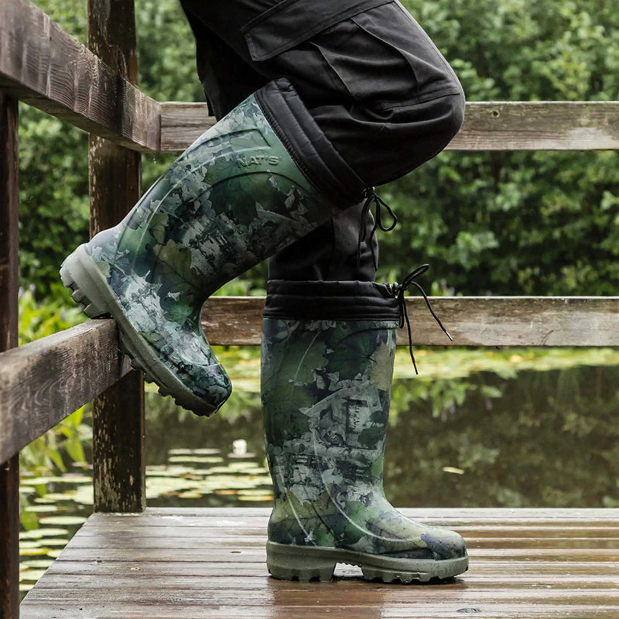 Nats Men's Winter Work Boots 1530C | EVA Waterproof, Plain Toe, Removable Primaloft® Liner, -70°C Rated, Auto Clean Outsole, Camo | Sizes 7-14