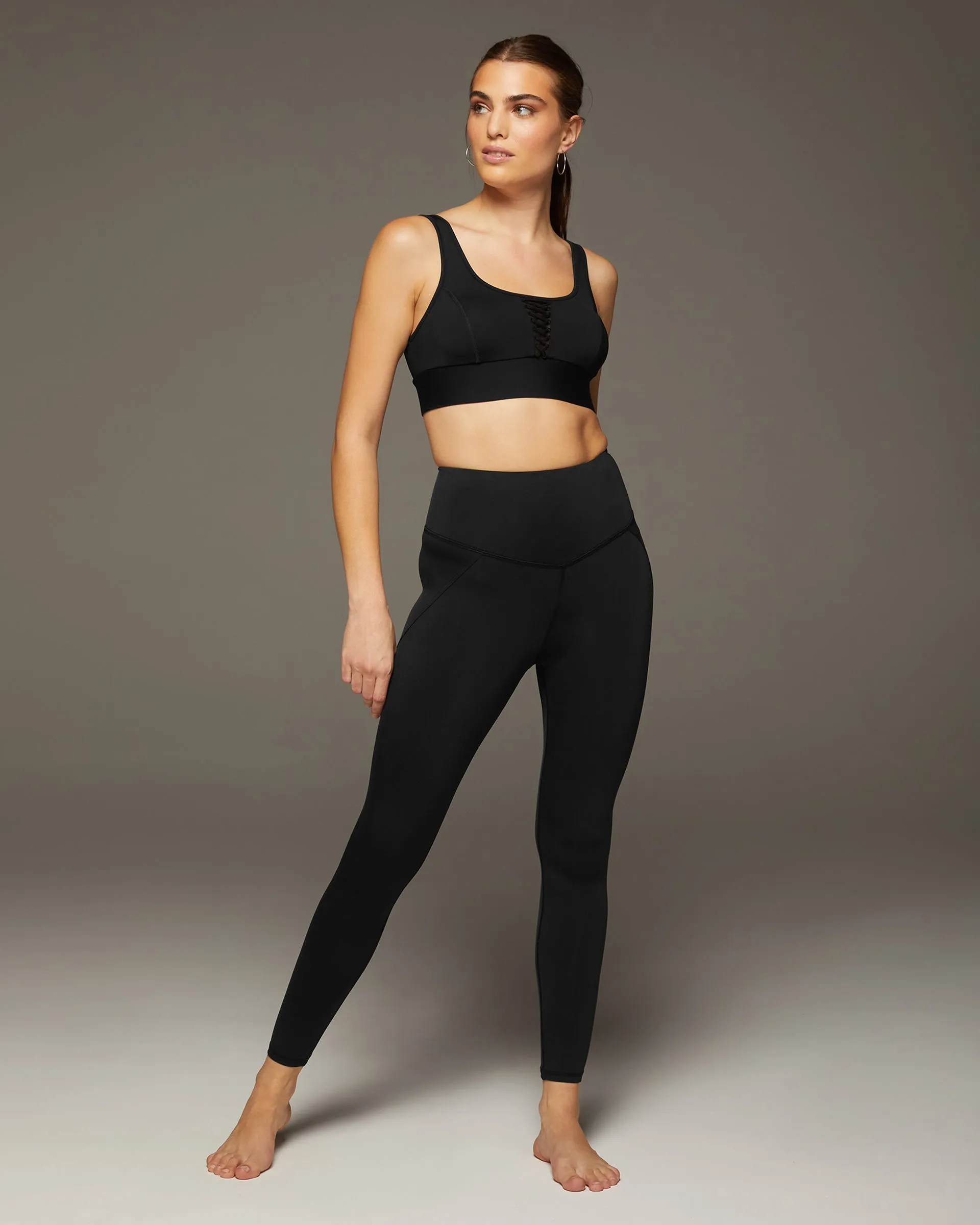 Nero Lace-Up Longline Bra