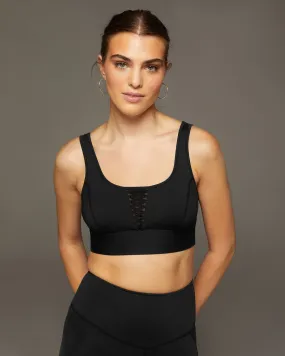 Nero Lace-Up Longline Bra