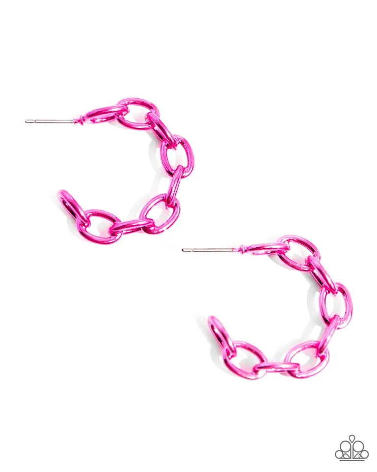 Paparazzi Earring ~ Colorful Cameo - Pink