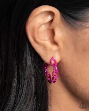 Paparazzi Earring ~ Colorful Cameo - Pink