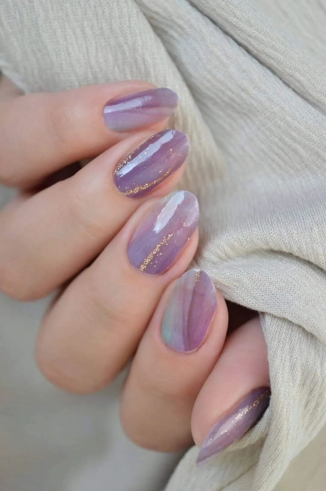 Pebble | Purple Marble Nail Polish Wrap