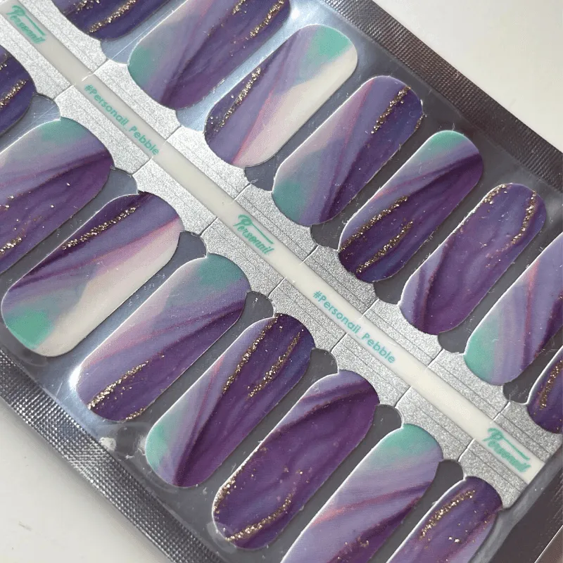 Pebble | Purple Marble Nail Polish Wrap