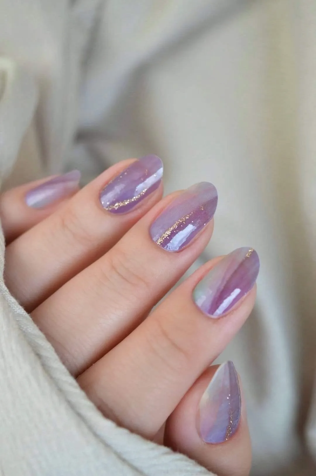 Pebble | Purple Marble Nail Polish Wrap
