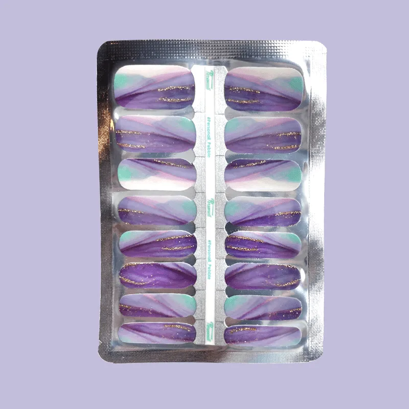 Pebble | Purple Marble Nail Polish Wrap