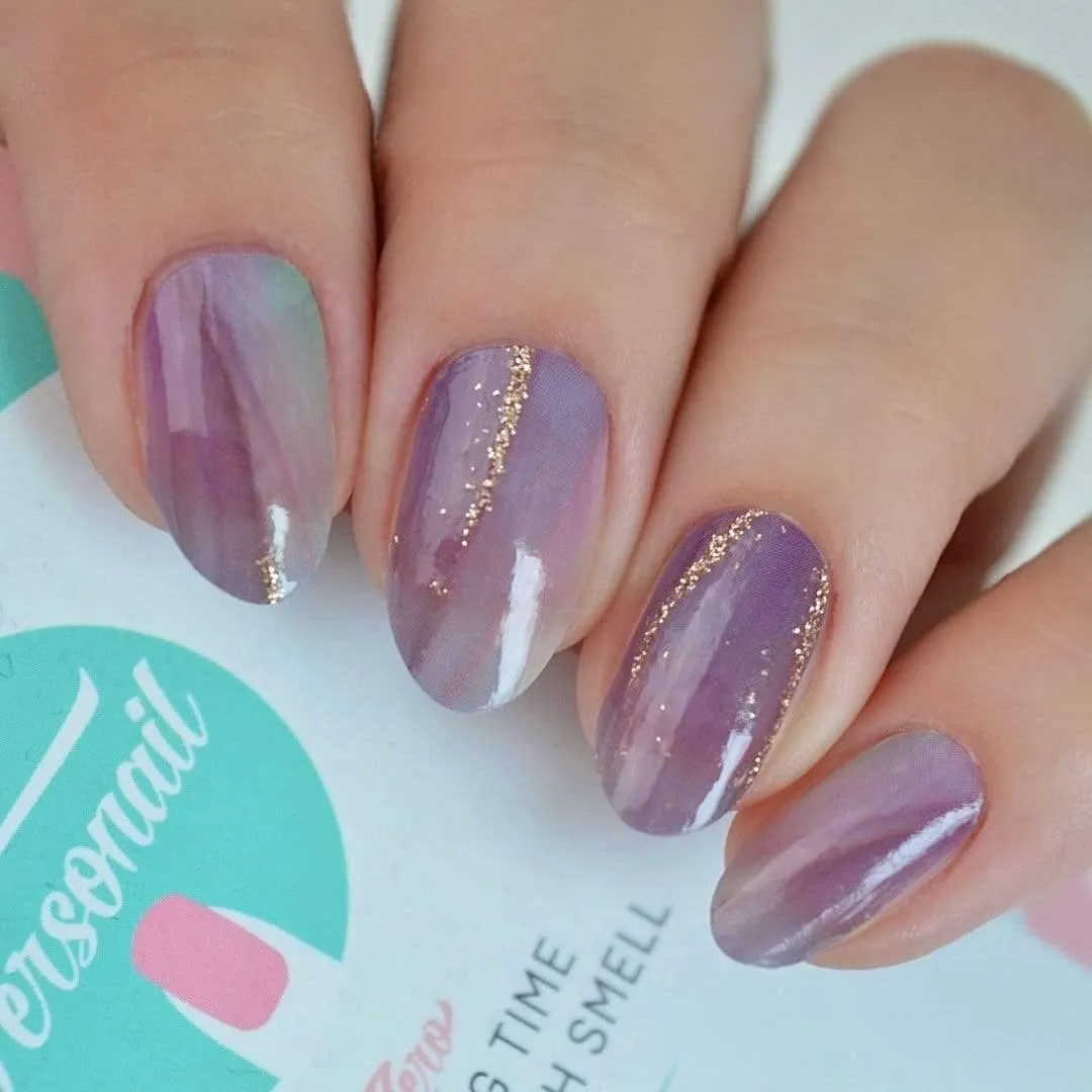 Pebble | Purple Marble Nail Polish Wrap