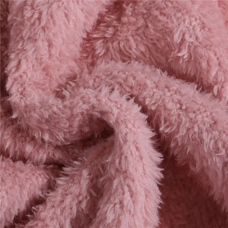 Plush Warm Jacket For Women Faux Fur Hooded Oversized Coat