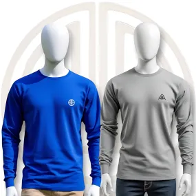 "Set of 2 Men's Long-Sleeve T-Shirts - Royal & Light Grey | AUA&CO"
